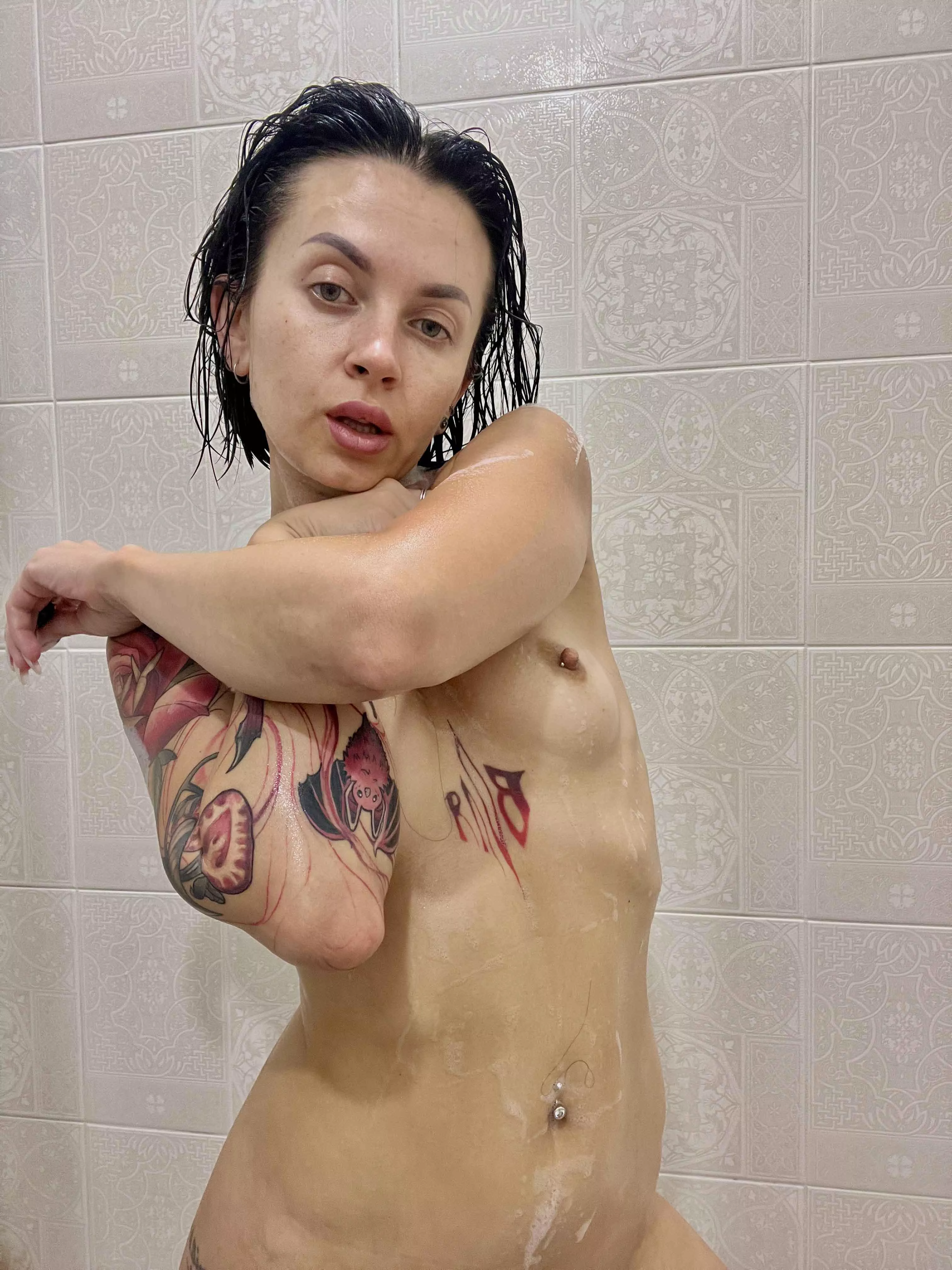 One boob wanted out to play