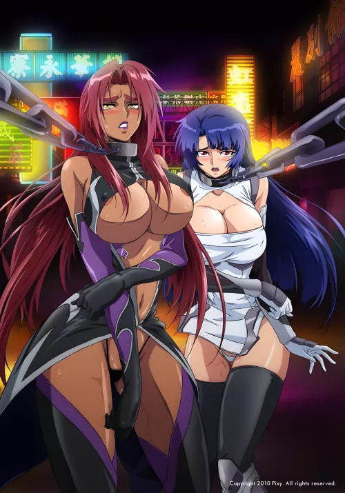 Demon Knight Ingrid and half Demon Taimanin Murasaki forced to attract customers [Makai Kishi Ingrid]