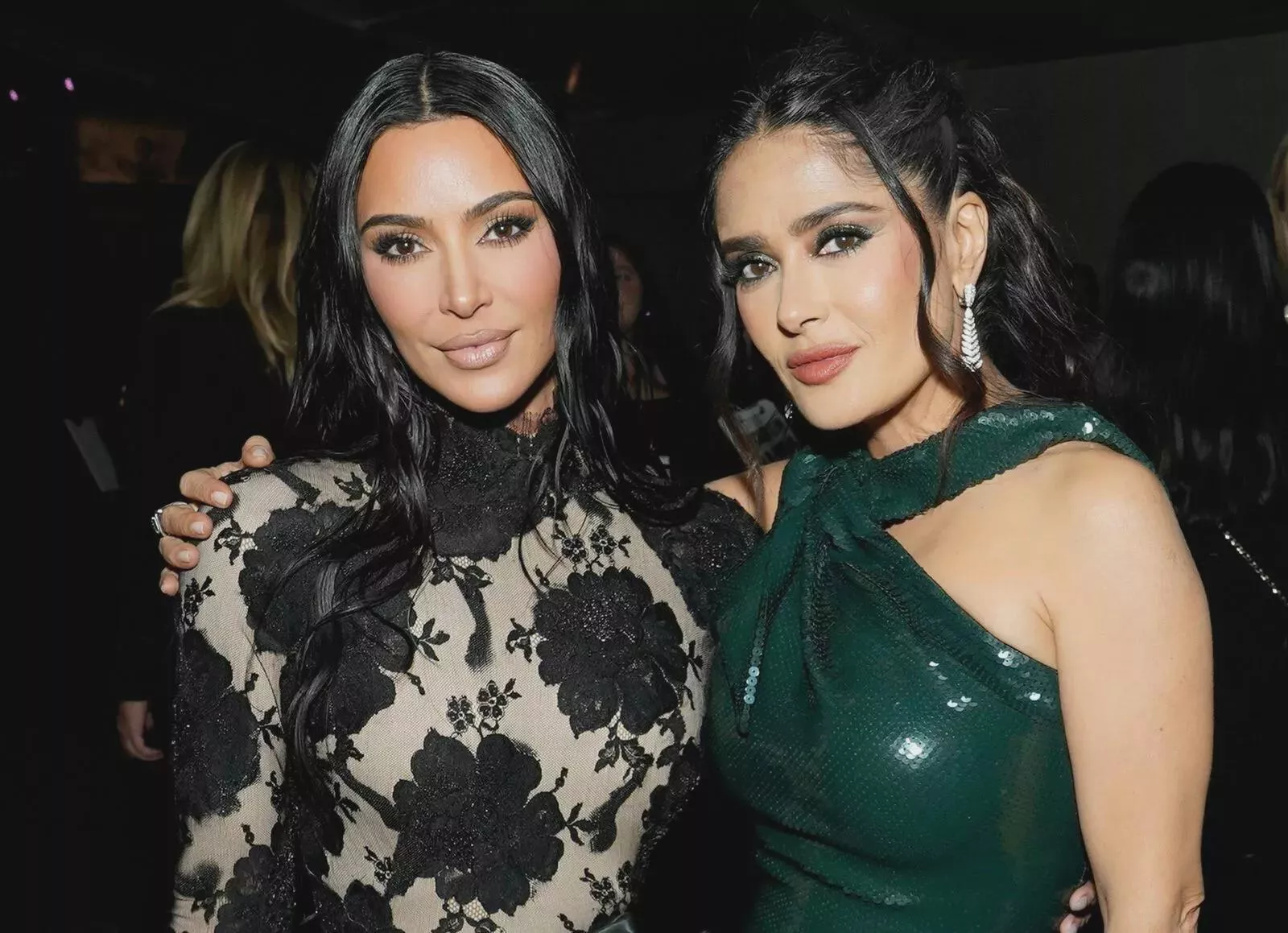 Kim with Salma Hayek