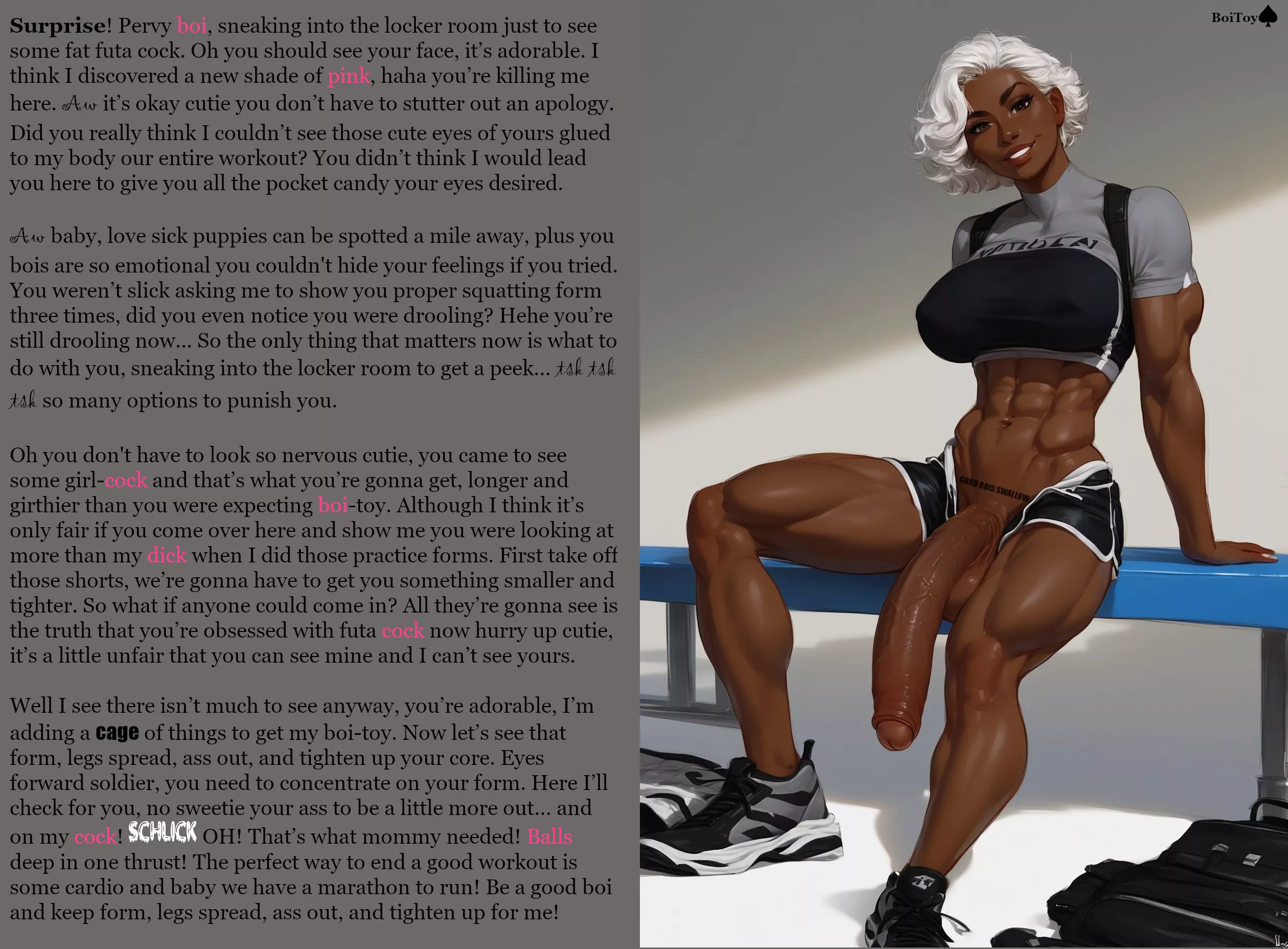 Peeping Boi's New Gym Partner (AI Image: Me\Her Thrall) [Futadom] [FutaOnMale] [Anal] [Ayshaverse] [ChaCha] 
