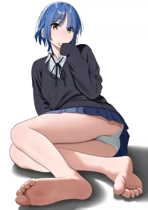 Ryo Relaxing In Her School Uniform (Bocchi The Rock)