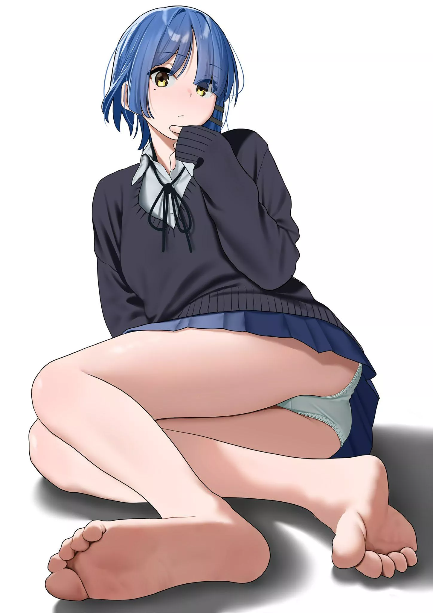 Ryo Relaxing In Her School Uniform (Bocchi The Rock)