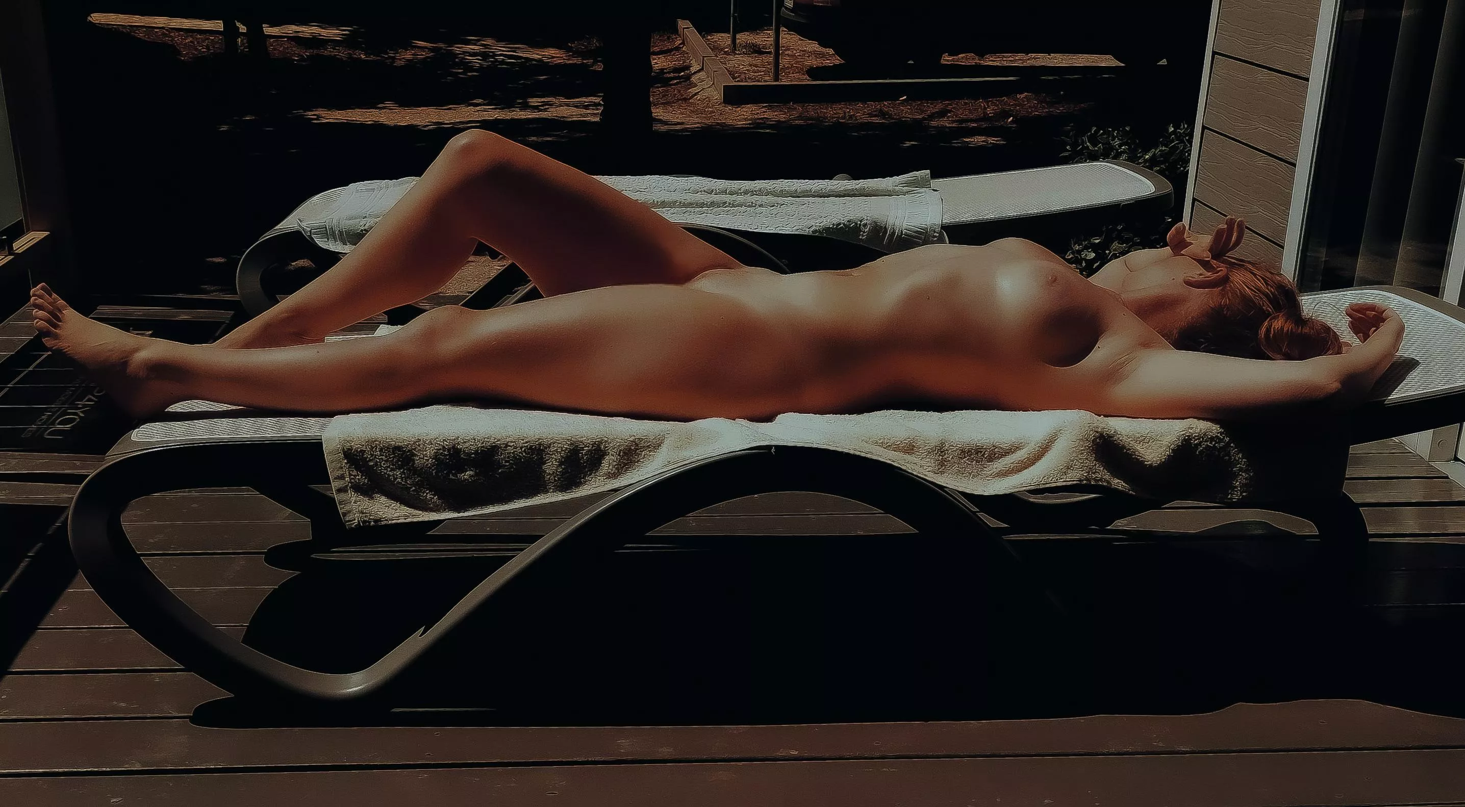 Enjoying the sun in public