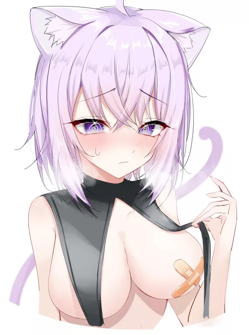 Oh no Okayu has bandages on her boobs