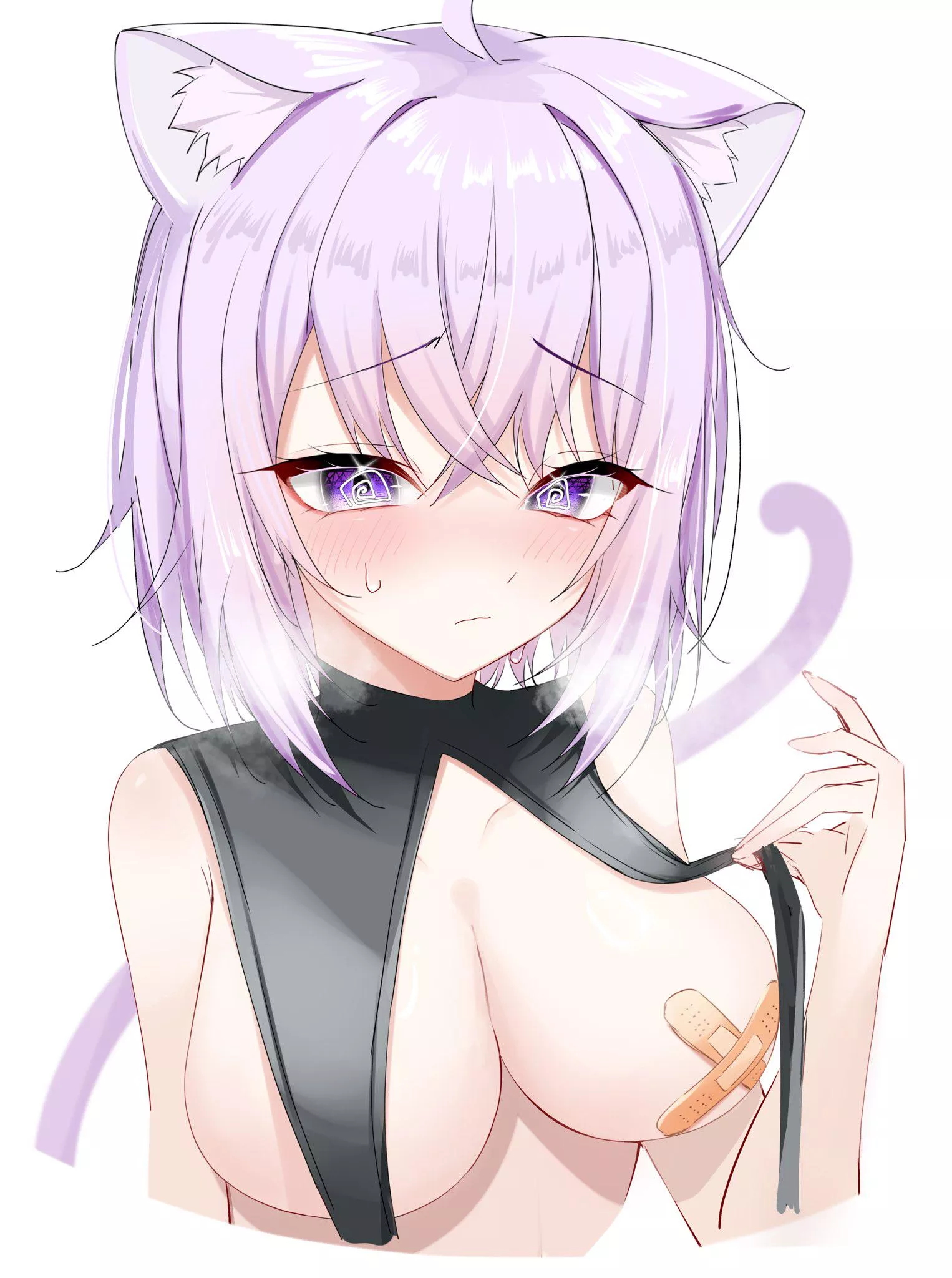 Oh no Okayu has bandages on her boobs