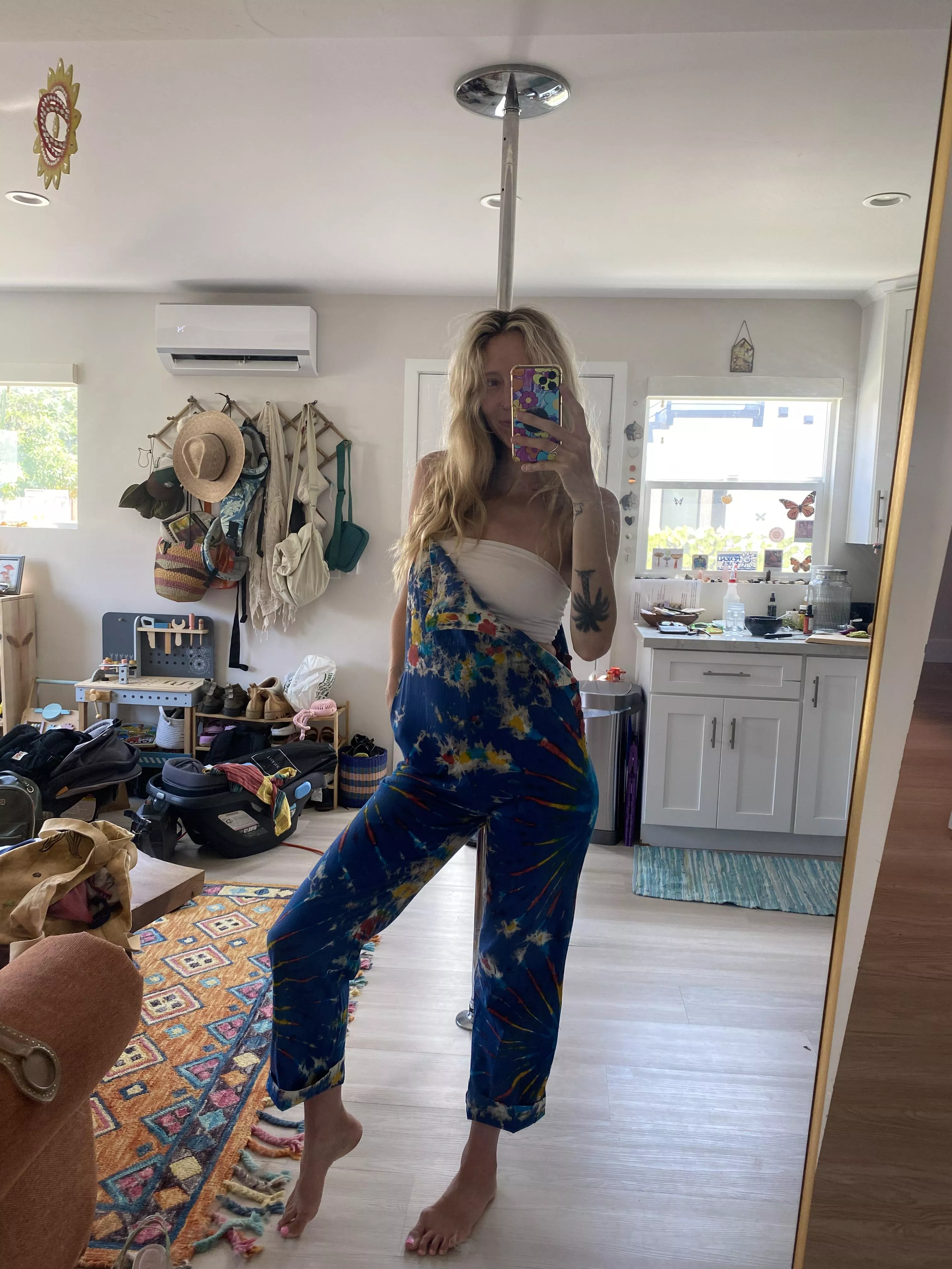 OOTD- overalls hand dyed by a local artist 