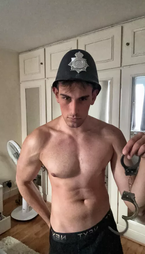 Would you be happy if I arrested you and fucked you in the back of my police car? 