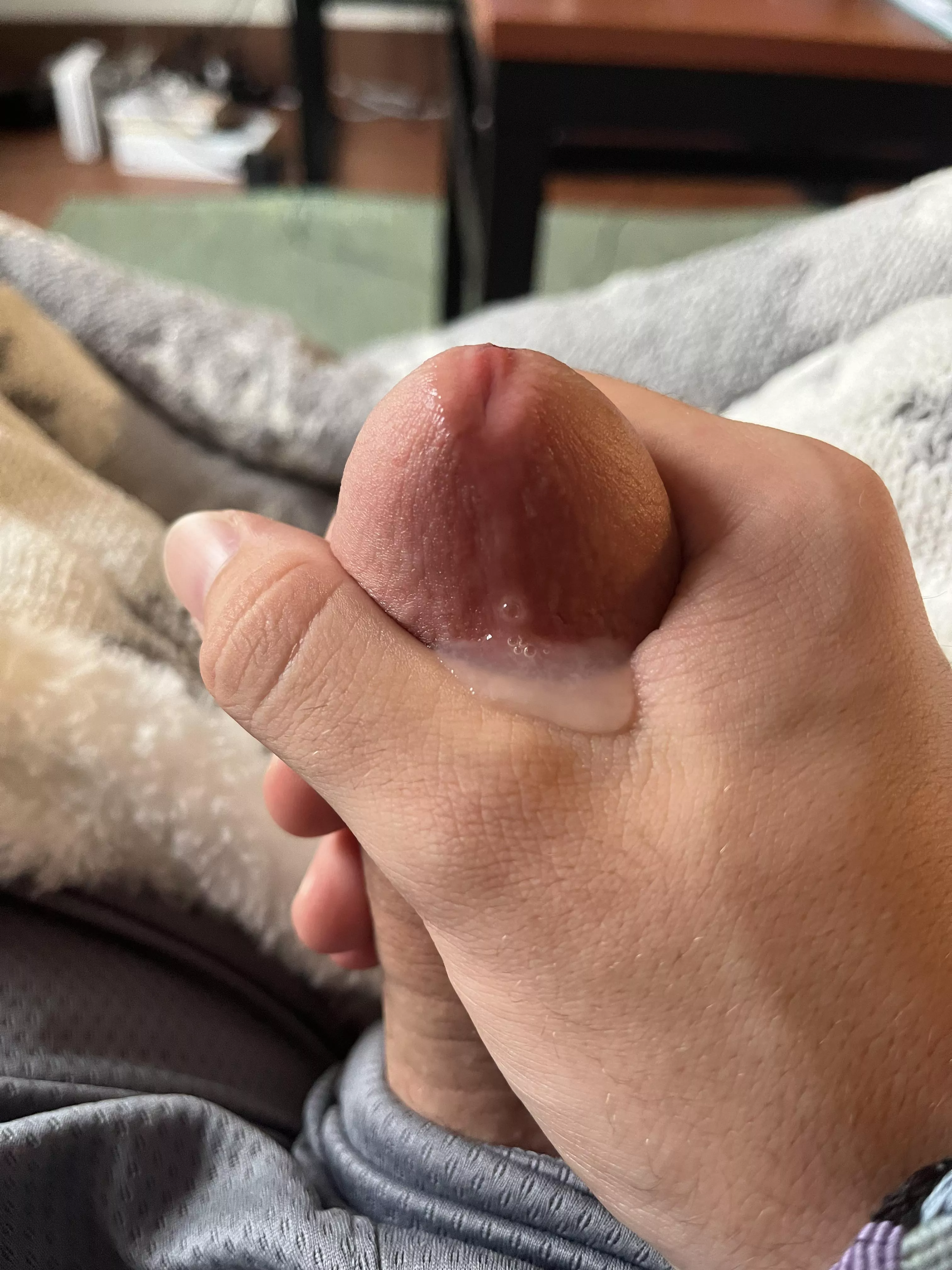 (19) I’ve been edging my cock for so long, it just started flowing 😫