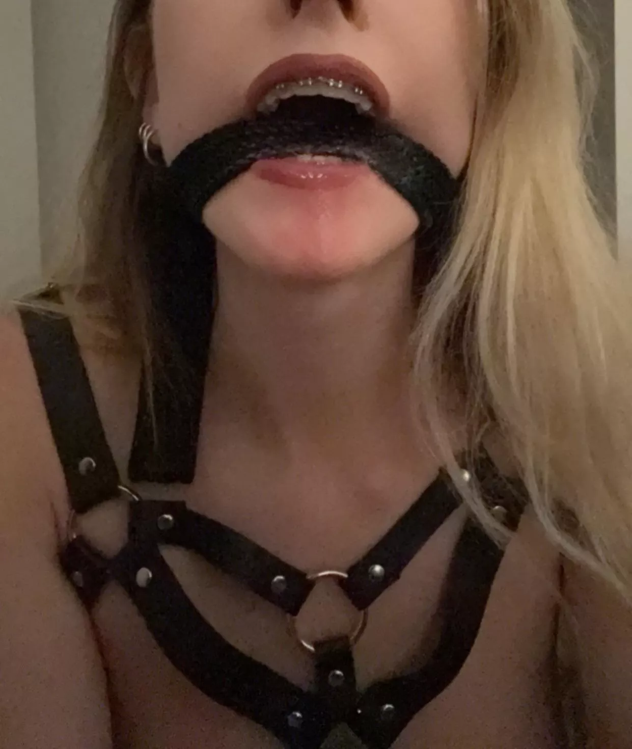 A dog lead makes for a great cleave gag