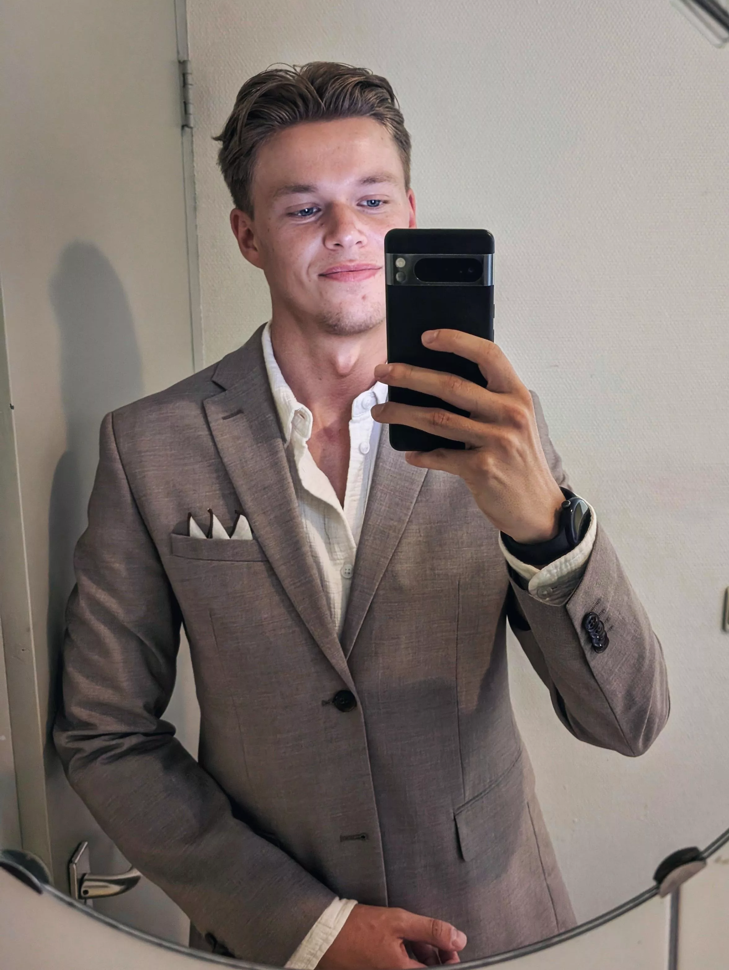 In a suit for once