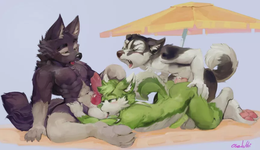 Enjoying Themselves at the Beach (Oselotti)