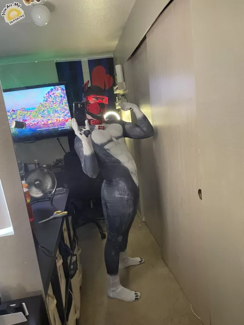 Me in my pet suit woof woof 🐶 