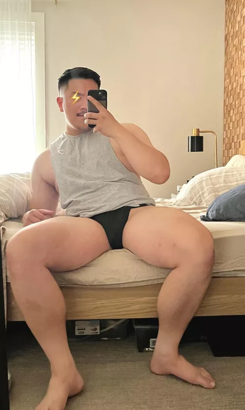 Thighs need a massage after leg day