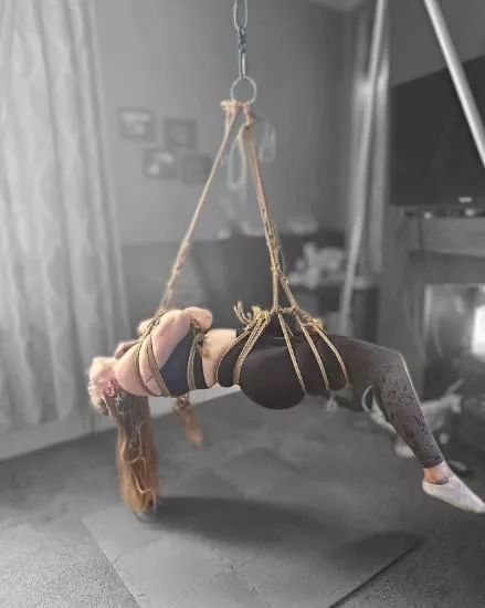 Edited picture of our first suspension practice at home