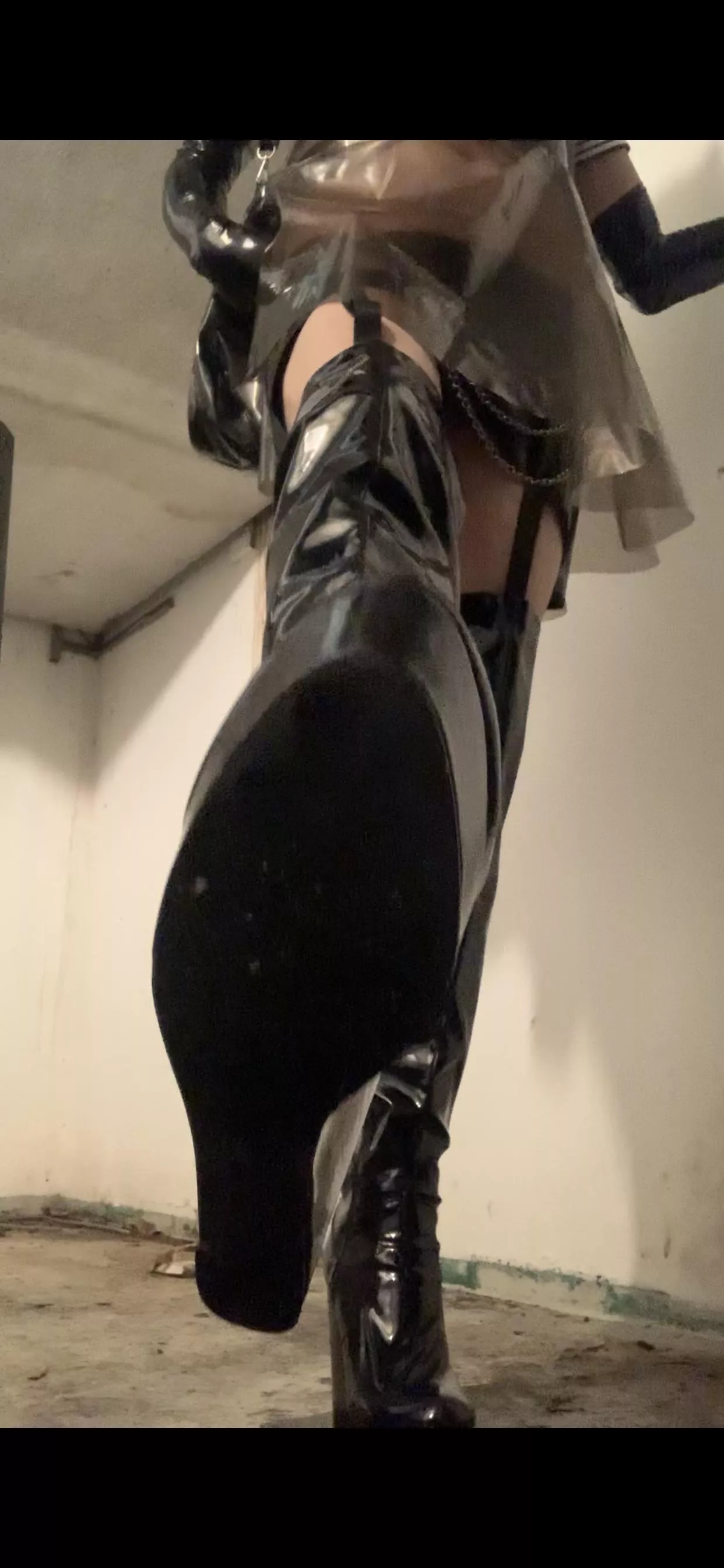 Hungry? How about the sole of my wedge boots 👅🖤