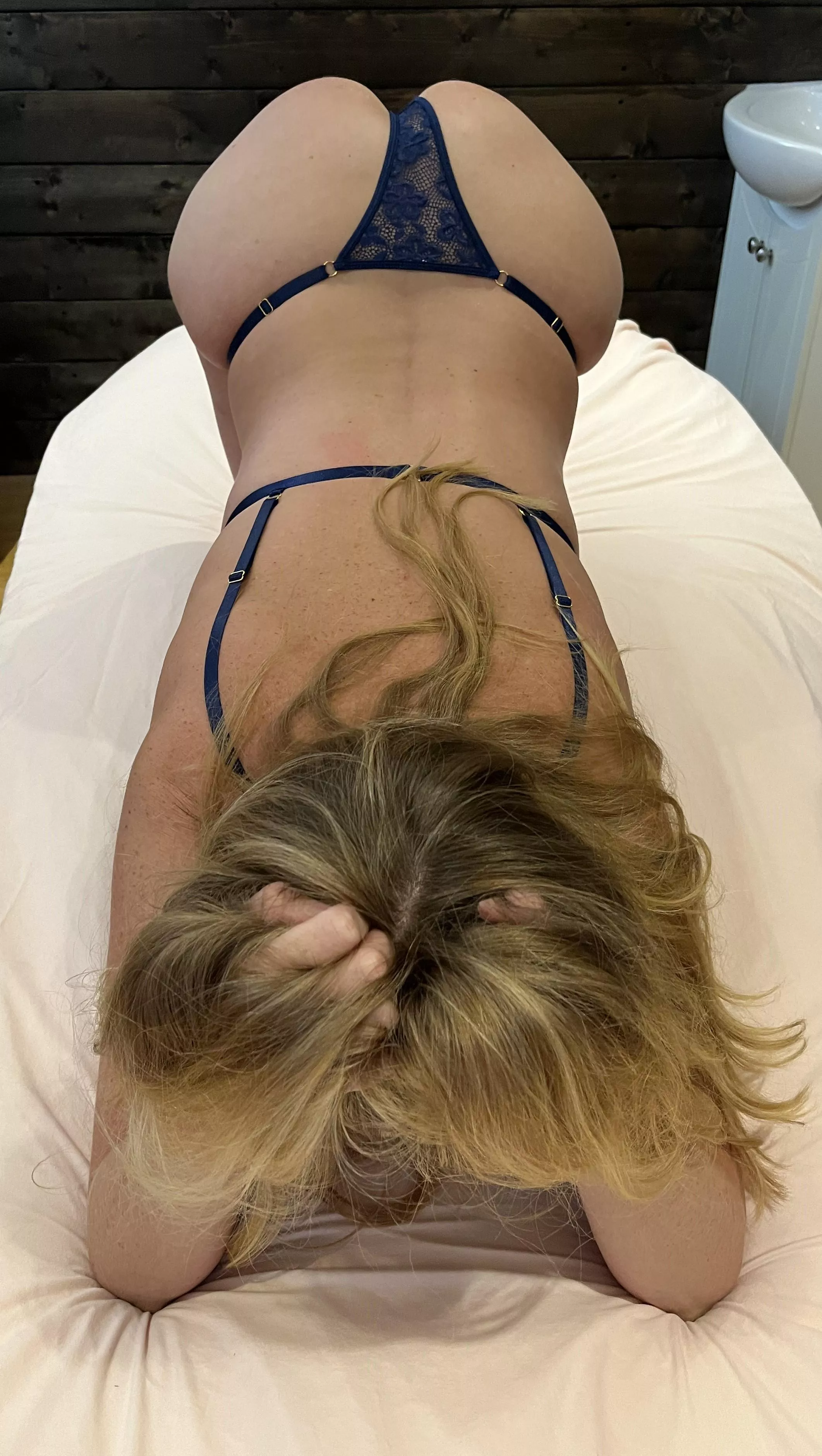 Ready for my massage, what do you rub first...