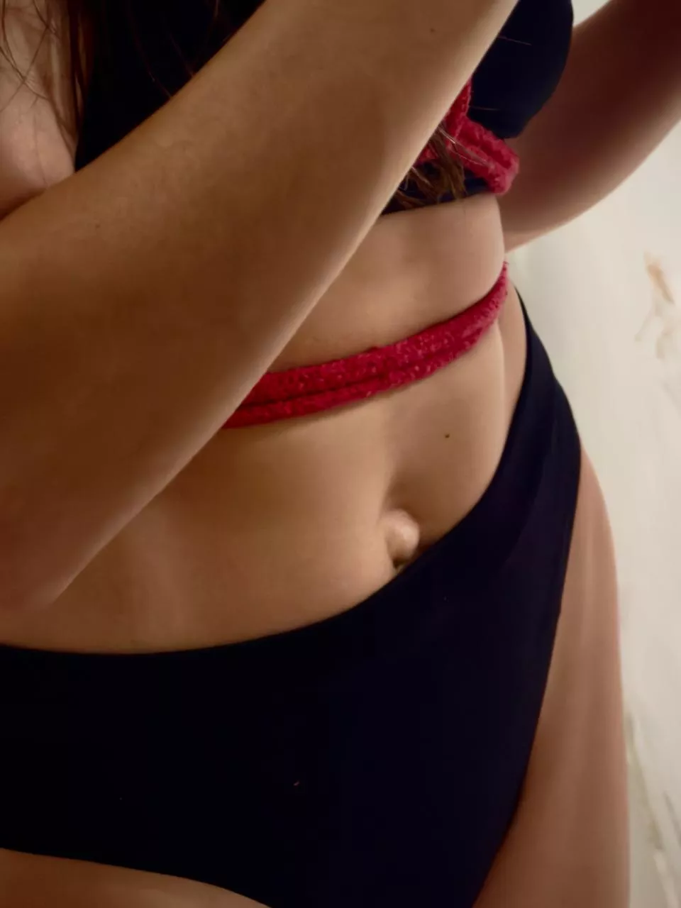 I know you want to see how I caress my belly button with oil!