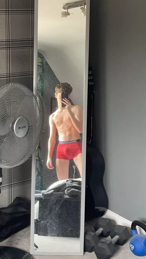 Do I look fit on my red boxers?