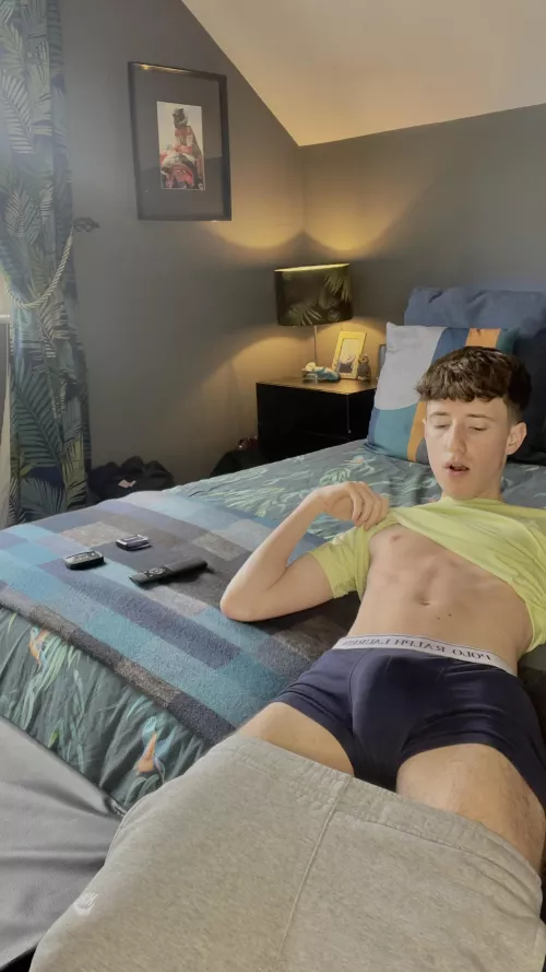 Taking off my pants for you to see my boxers and bulge ;)