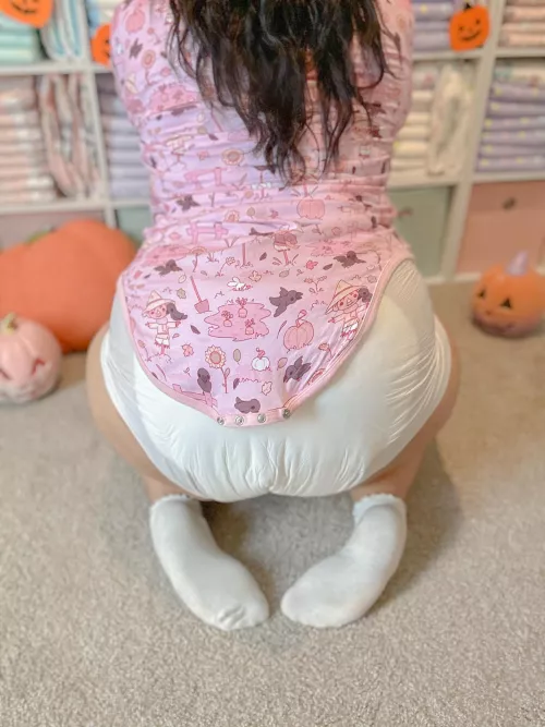 Diapered baby ready for Halloween π»π
