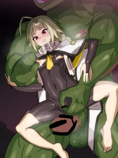 G - Ghhnn...I refuse to submit to some monster! Stop touching and get that THING away from me! (by kinmugieiou)