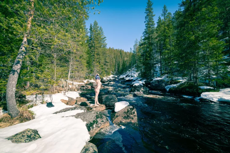 Girlfriend enjoying Norway in the best way possible