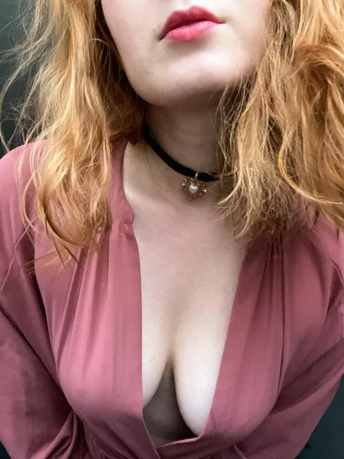 Down blouse in a new coral jumpsuit for my favorite subreddit