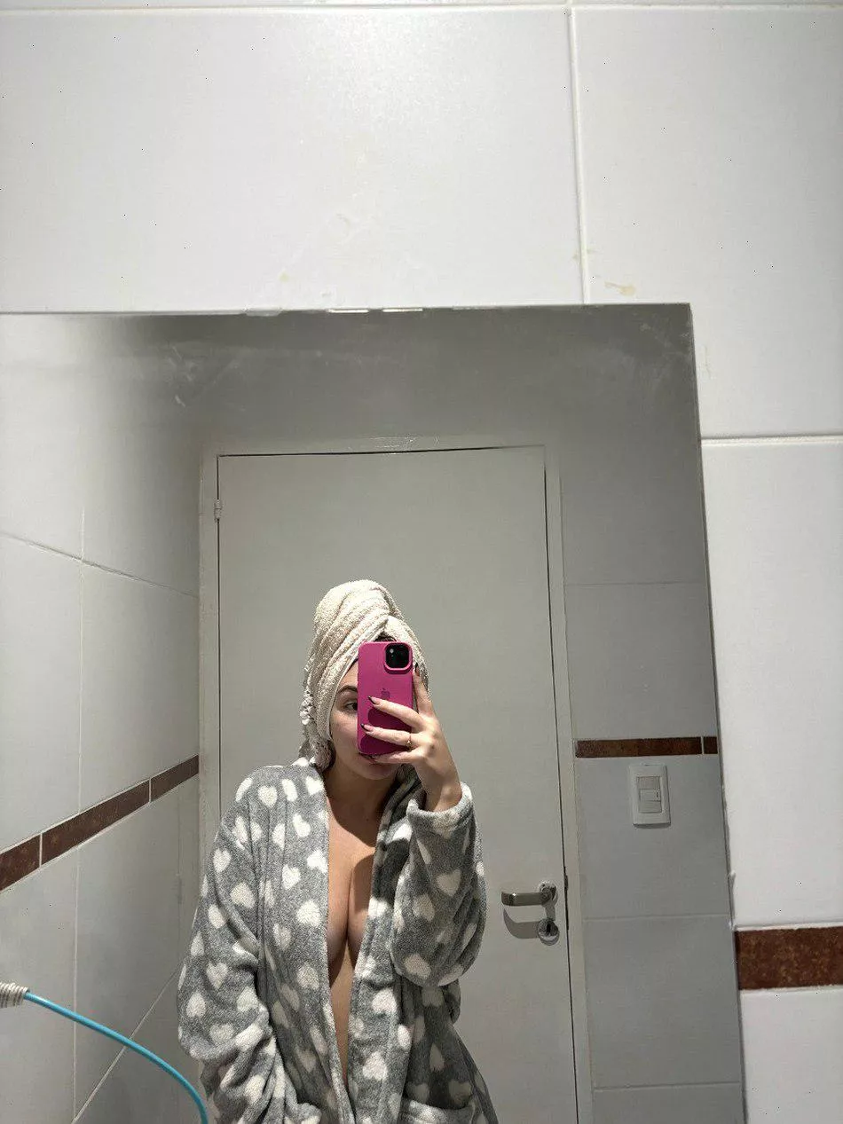 Drying off in style, post-swim glow