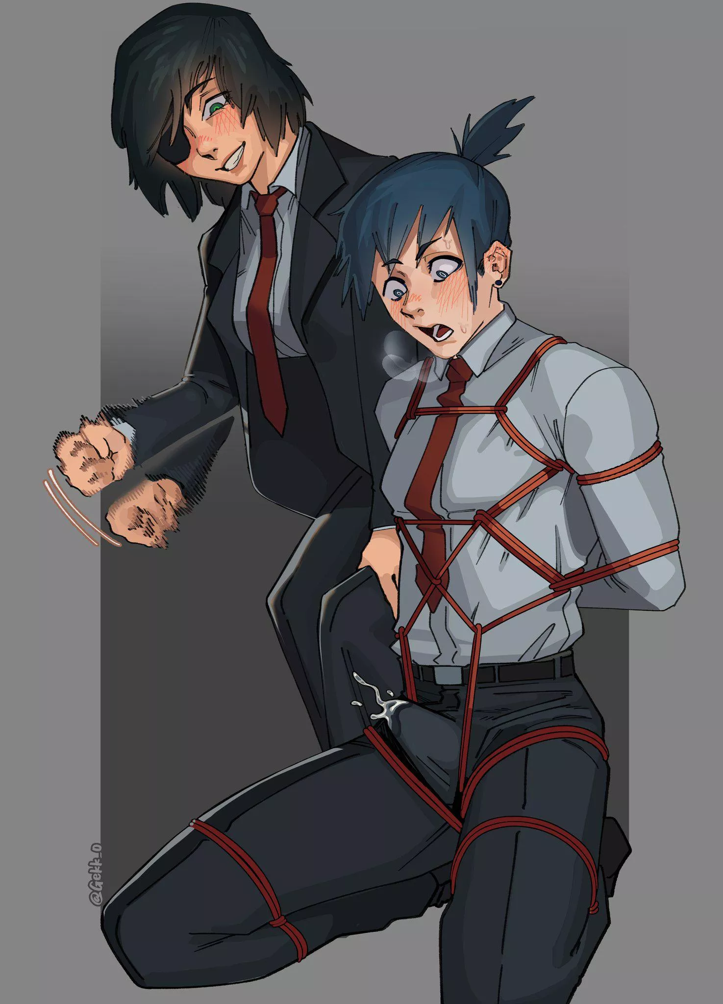 Himeno's invisible handjob 