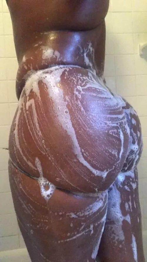(23) You wanna deep stroke that soapy ass?