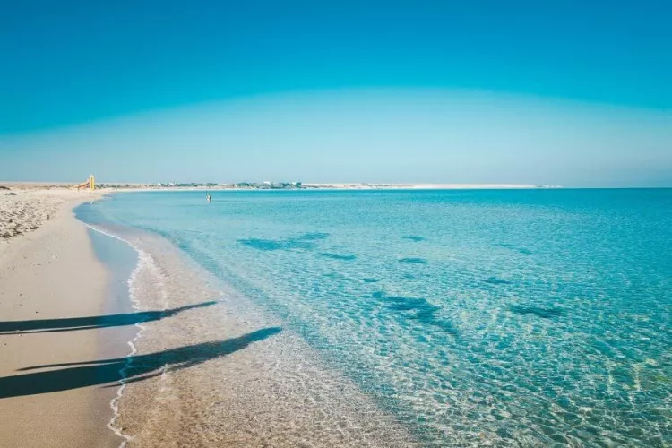 Beautiful white sand beach in calm weather