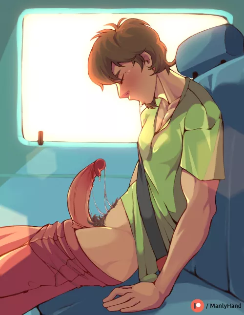 Dick on a plane (By ManlyHand) 