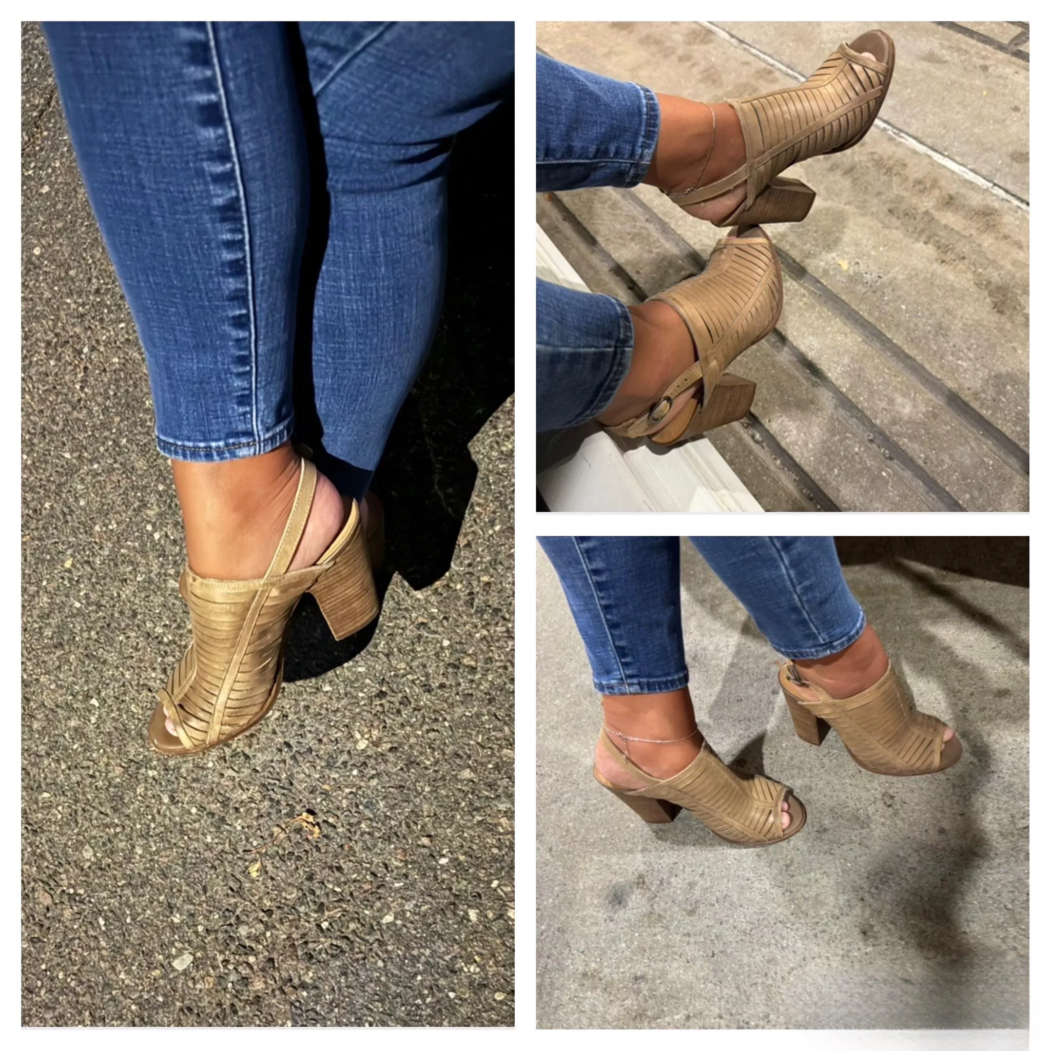 Pumping gas and sitting like a lady in the heels