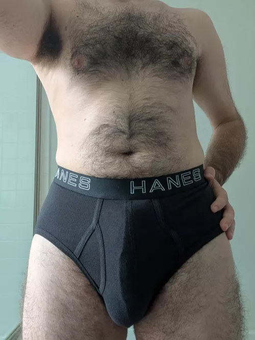 Wearing black briefs today