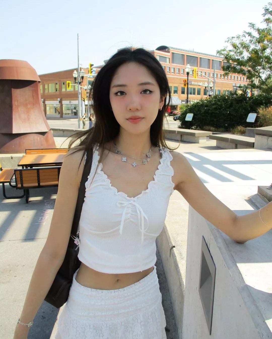 White crop top cutie