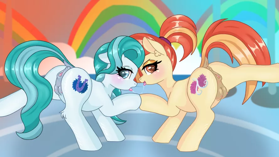 You got invited for a private training session with these two cute mares :3