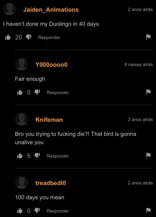 Jaiden hasn’t done her doulingo lessons