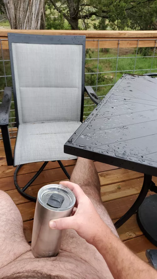 Join me for coffee on the deck this gloomy morning?