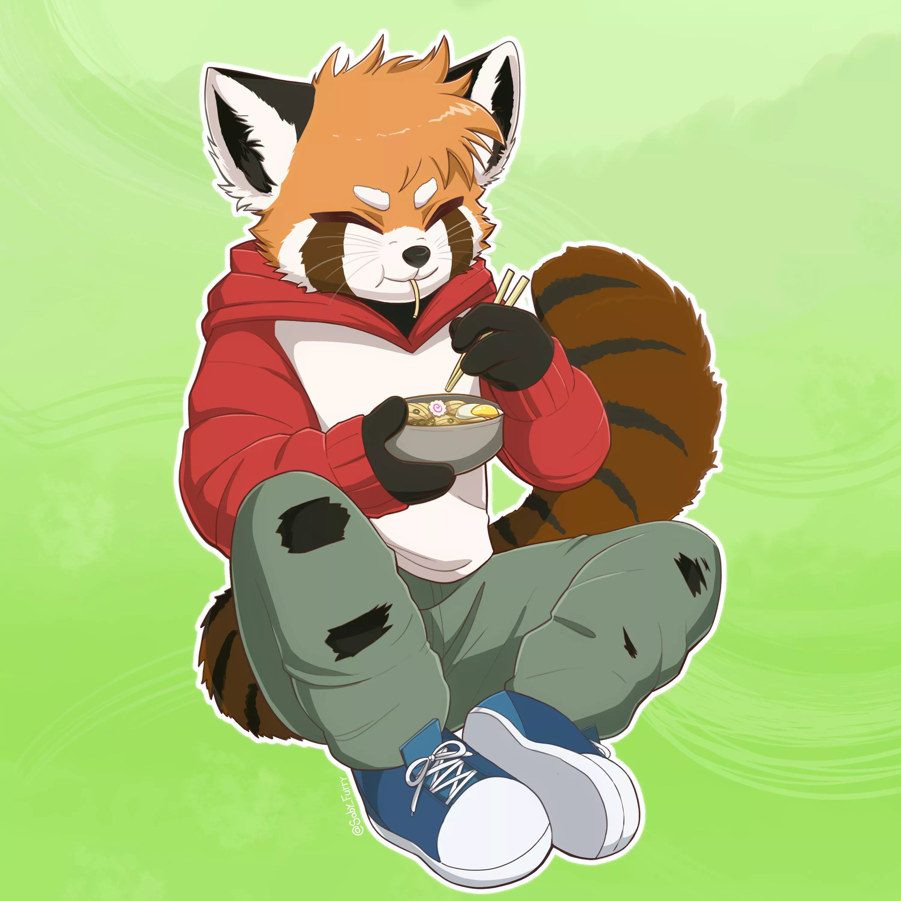 Nom nom~ 💛 Say hi to my new oc Jake!! ^^