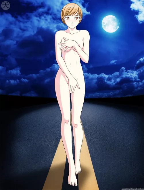 Chie takes a nude night walk (tenzen)