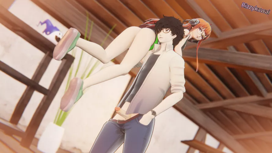 Futaba getting carried to some fun (@Rizzykawai) 