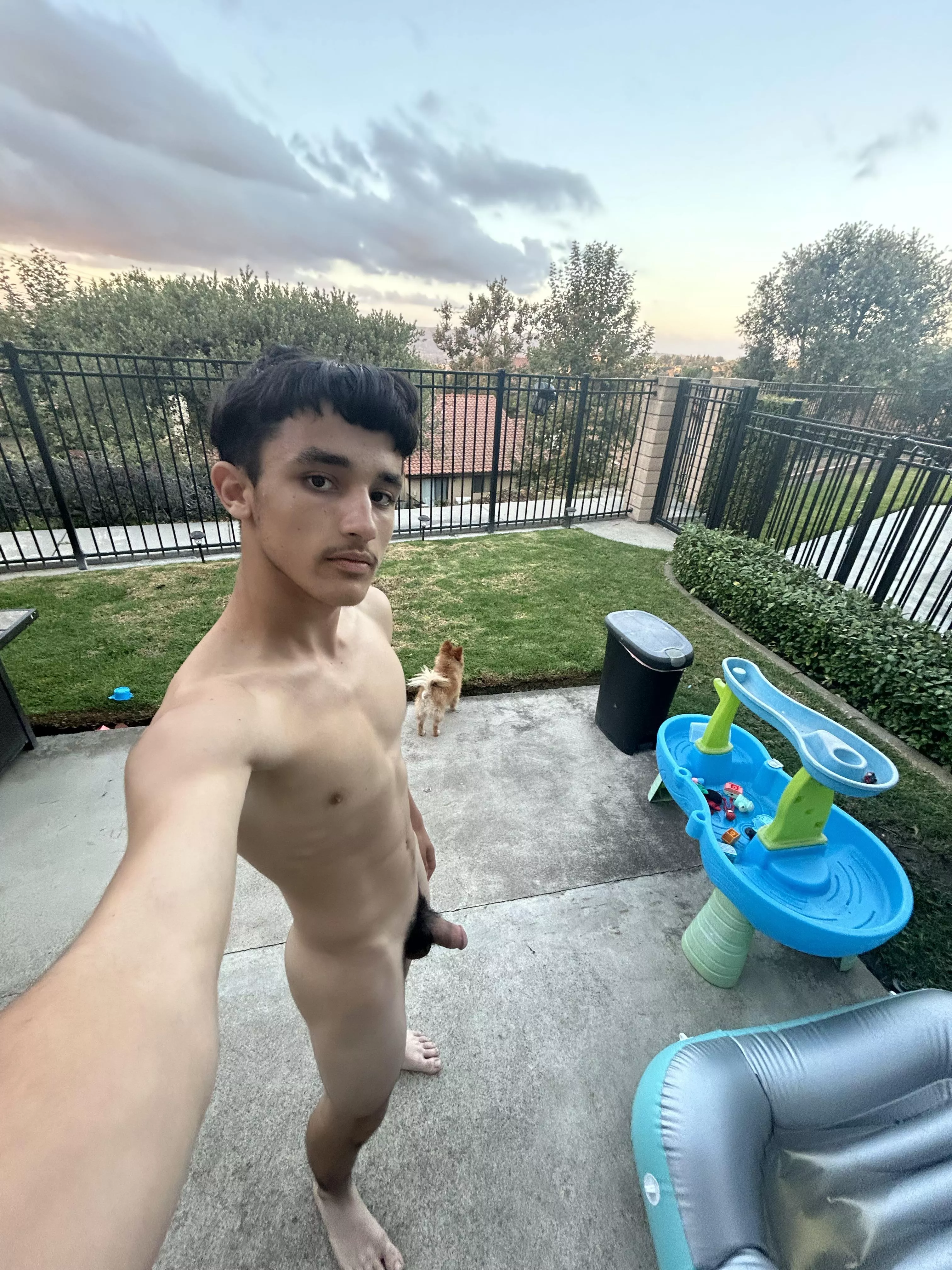 Just outside in my backyard enjoying the nice view 😁