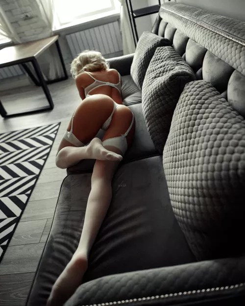 Lounging in garter belts, feeling playful and untouched