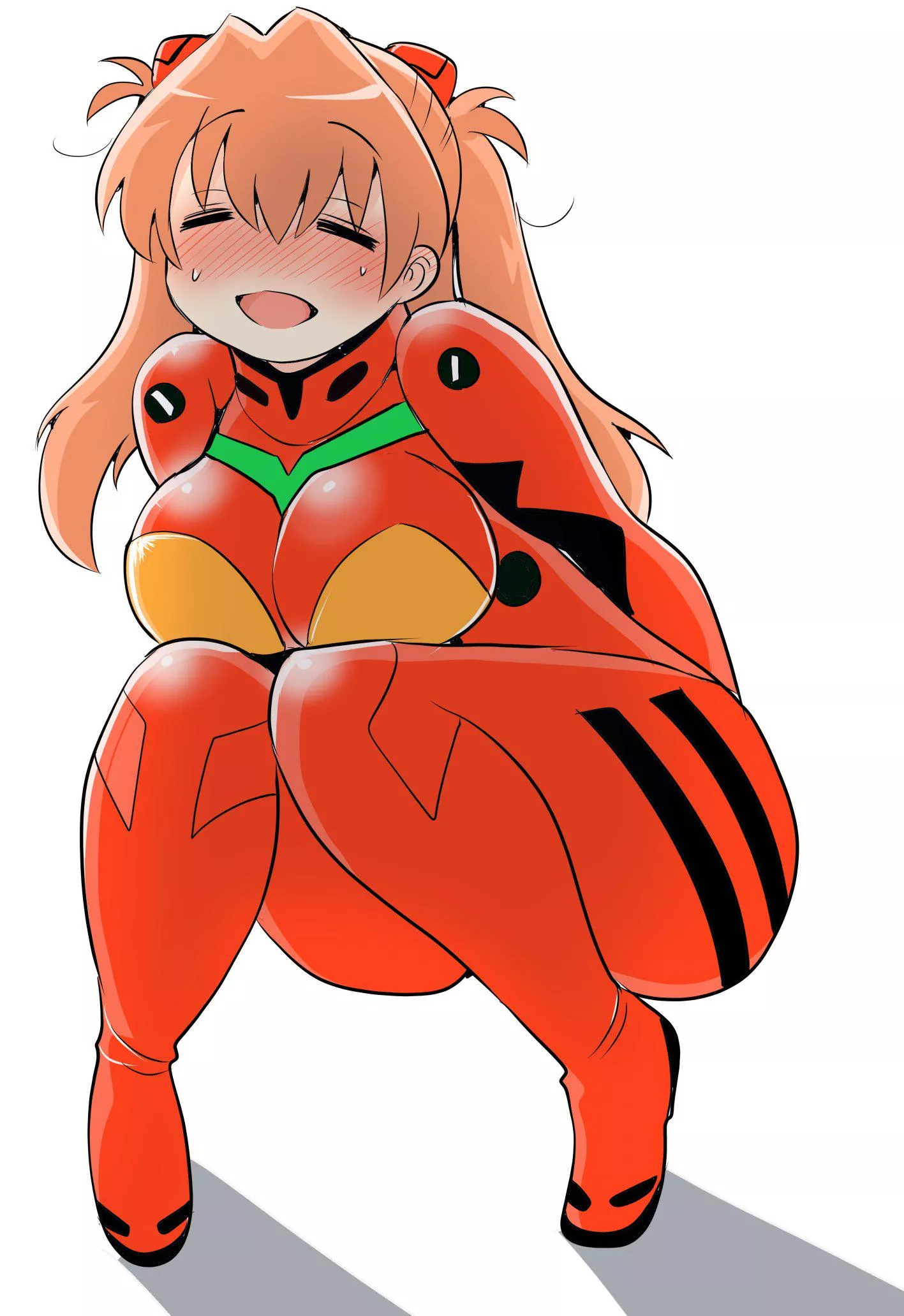 Asuka stooping down