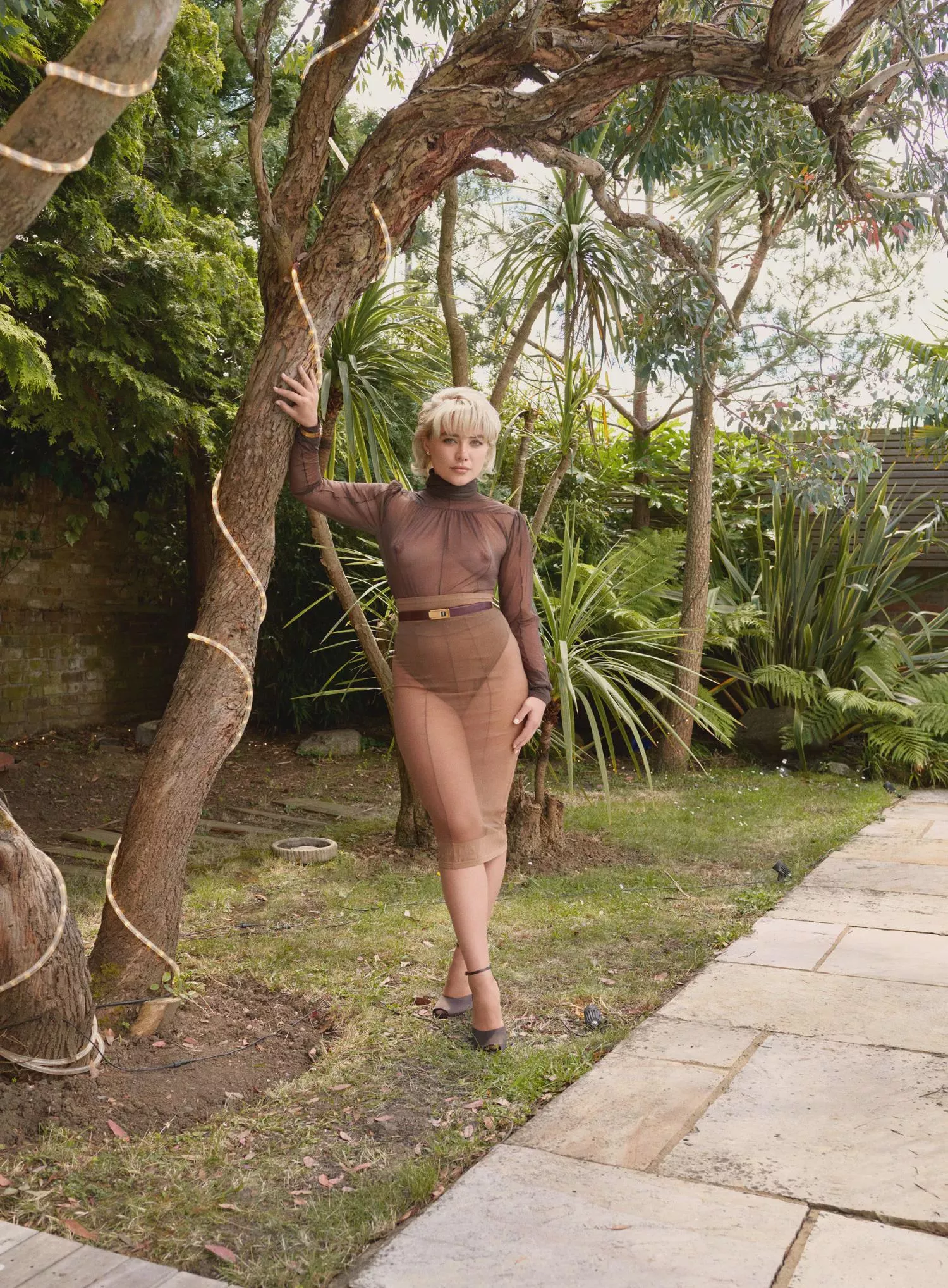 Florence Pugh showing her goods