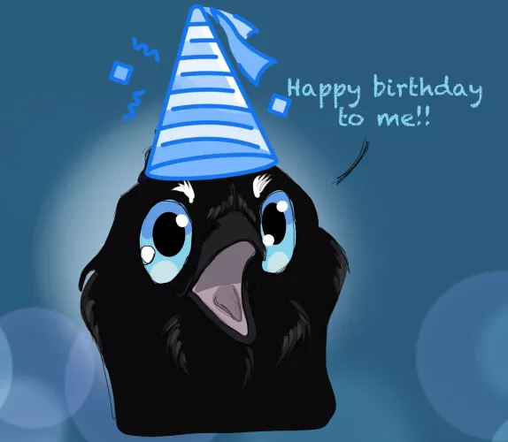Happy birthday to me! Hooray! 💙😄(art by me)