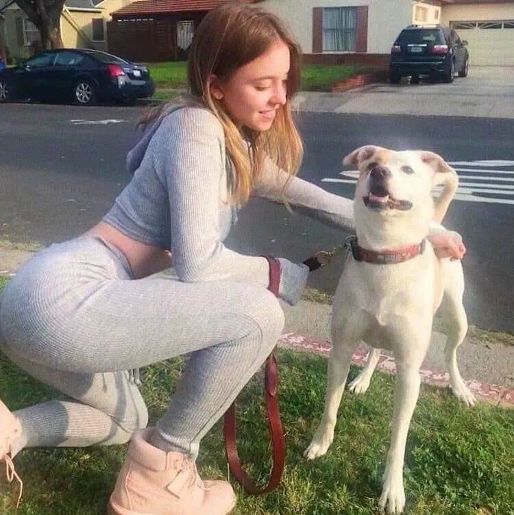 Sydney Sweeney and her dog.