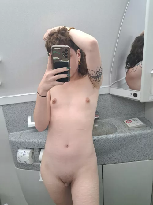 Couldn't help myself I had to strip down naked on the plane, of course I kept the door unlocked 