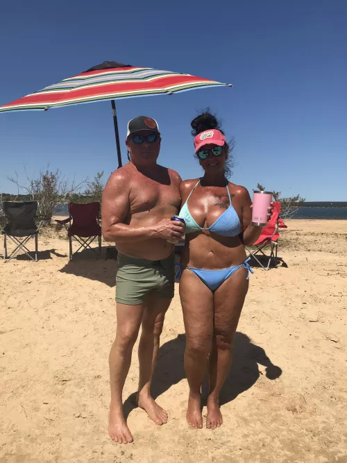 Hubby and I at our Lake Home. 