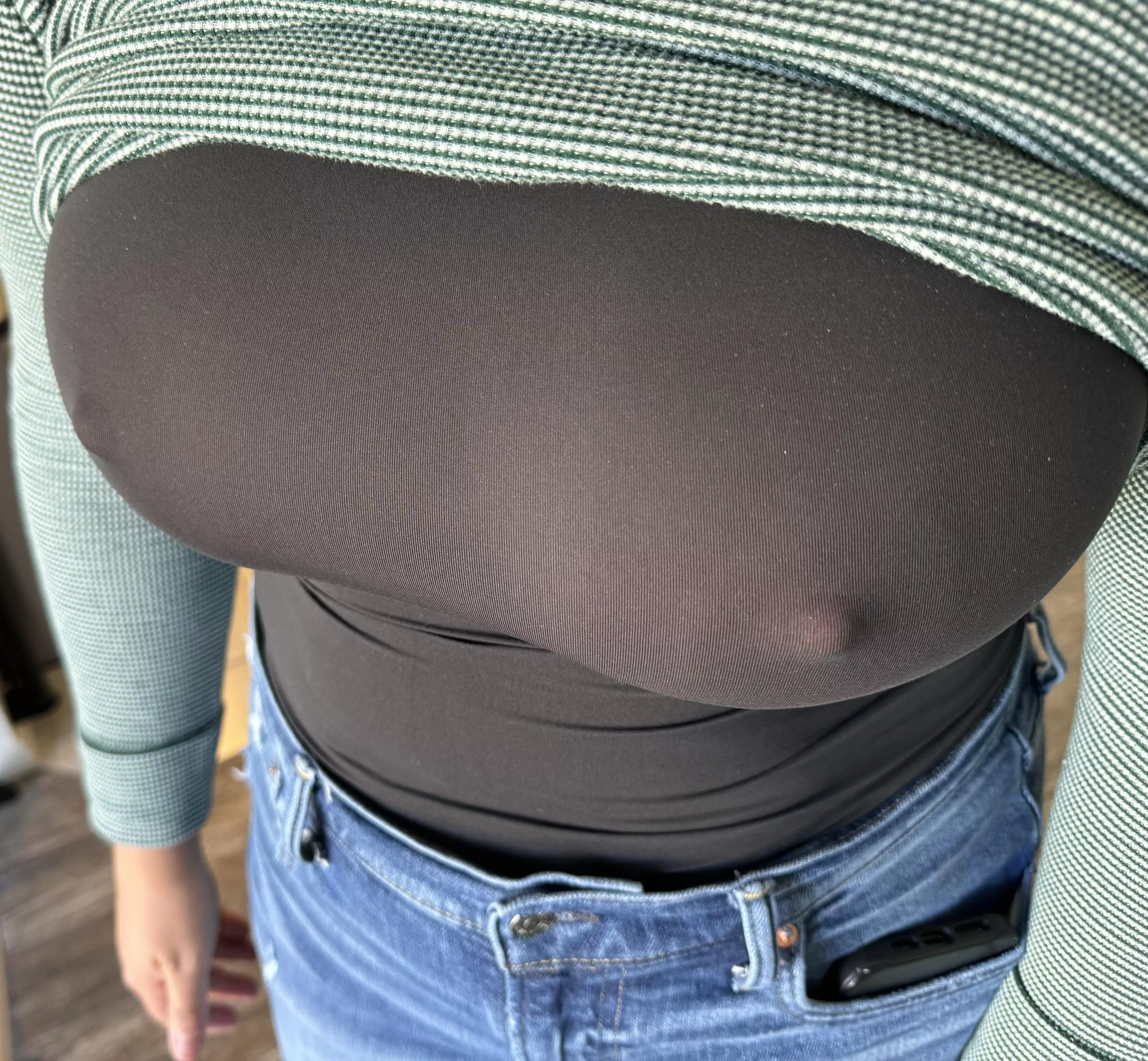 Making her go out with just the black tank top next time